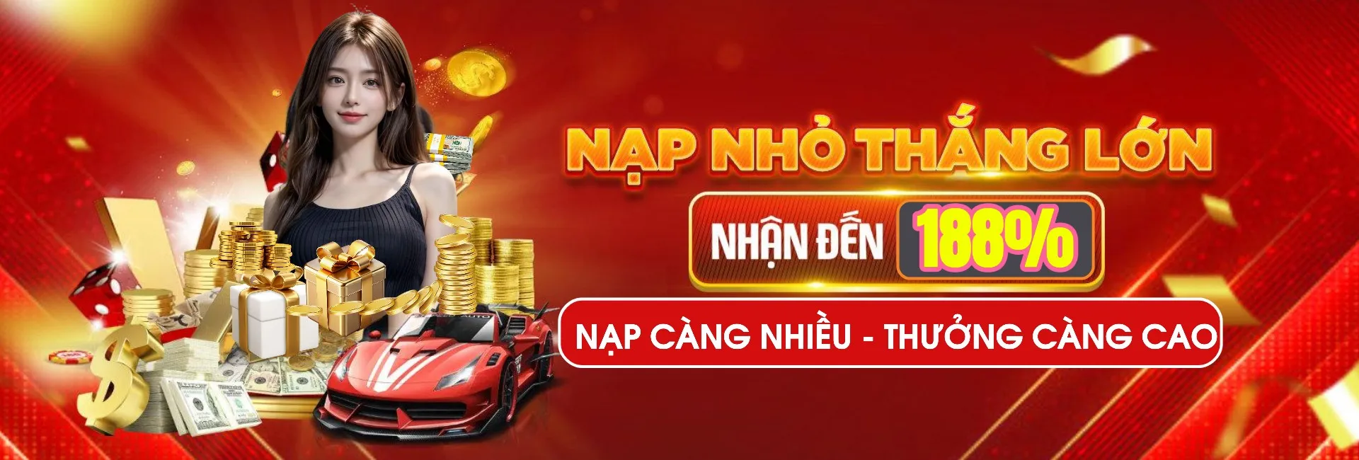 Banner chương trình ưu đãi lớn của Lixi88: nạp càng nhiều, thưởng càng lớn